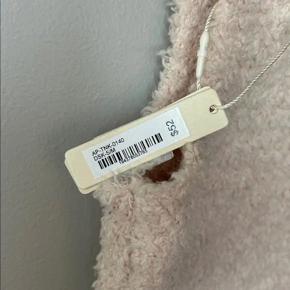 NWT SKIMS Cozy Knit Tank Cropped Camisole Size S/M Small/Medium. Pale Pink - Picture 2 of 7